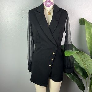 Women’s Black Blazer Romper Size Small